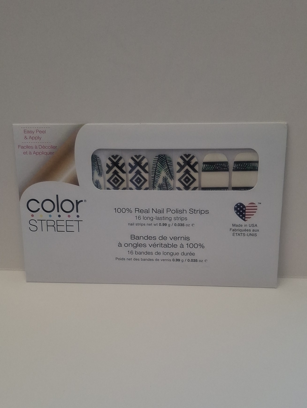 Color Street Black & White Tribal and Palm Nail Strips - Costa Rica Escape